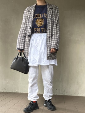 「SLOBE IENA(スローブイエナ)のアイテム(スウェットパンツ)」を使った、温流さん(レディース・160cm)の秋コーディネート