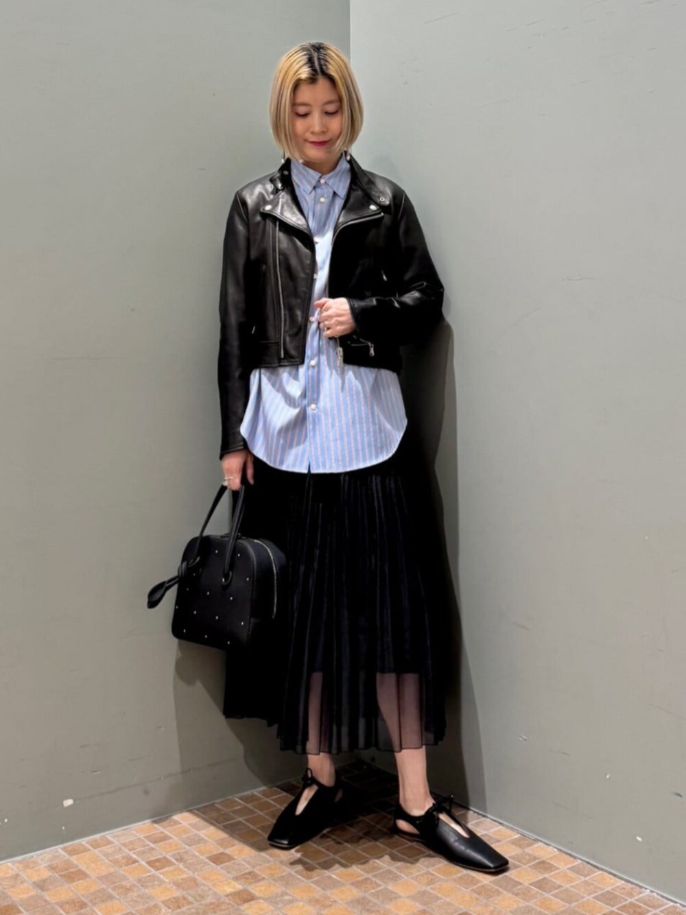 美品！ラムレザーライダースジャケット　マカフィー MACPHEE（マカフィー）の「ラムレザー ライダースジャケット