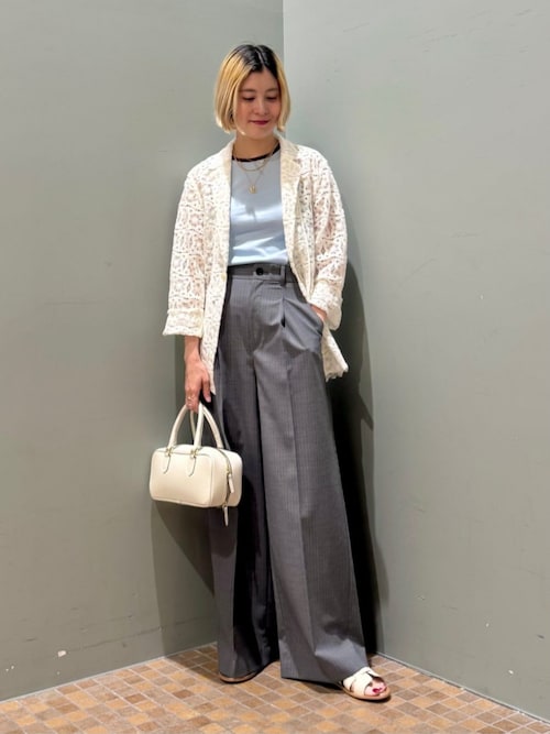 CELINE◇ BOXY ストライプ シングルブレス ウール ジャケット
