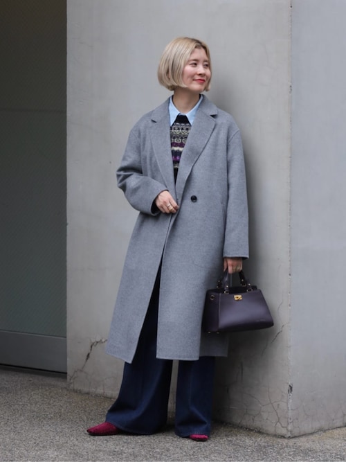 ballsey ボールジィ　カシミアコート 一部WEB先行予約】ウールカシミヤリバー チェスターコート