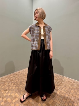 「タフタスカート」｜Sunaga_TOMORROWLANDさん（レディース・162cm）の夏コーディネート