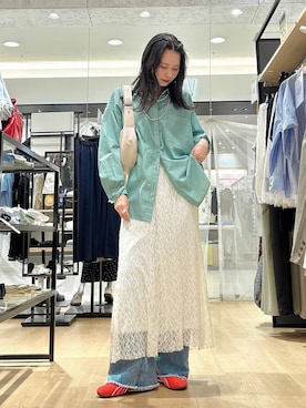 「LAKOLE（ラコレ）のメタルボールネックレス3点セット / 601916（ネックレス、その他）」を使った、もんちゃんさん（レディース・163cm）の春コーディネート