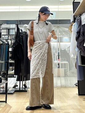 「LAKOLE（ラコレ）のメタルボールネックレス3点セット / 601916（ネックレス、その他）」を使った、もんちゃんさん（レディース・163cm）の春コーディネート