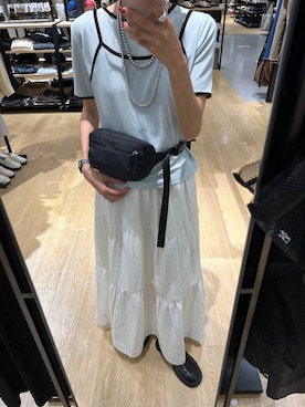 「LAKOLE（ラコレ）のメタルボールネックレス3点セット / 601916（ネックレス、その他）」を使った、もんちゃんさん（レディース・163cm）の春コーディネート