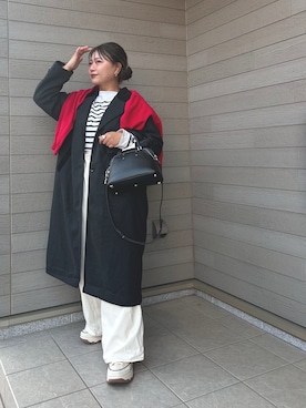 「アイテム（チェスターコート）」を使った、makikiさん（レディース・158cm）の秋コーディネート