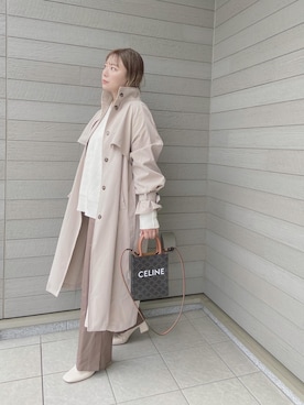 「JUNOAH（ジュノア）のアイテム（トレンチコート）」を使った、makikiさん（レディース・158cm）の秋コーディネート
