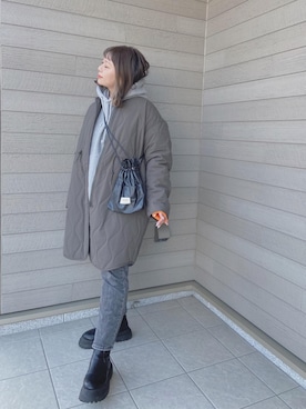 「TIGORA（ティゴラ）のアイテム（ジャケット/アウター）」を使った、makikiさん（レディース・158cm）の冬コーディネート