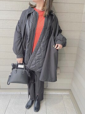 「マルジェラ」｜「アイテム（モッズコート）」を使った、makikiさん（レディース・159cm）の冬コーディネート
