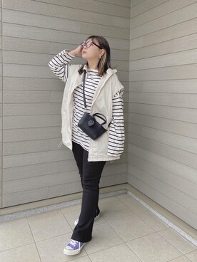 「KOBE LETTUCE（コウベレタス）のアイテム（ブルゾン）」を使った、makikiさん（レディース・158cm）の春コーディネート