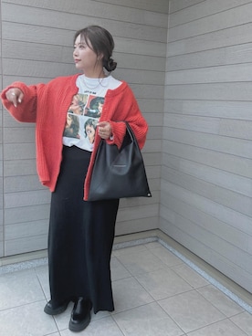 「アイテム（ハンドバッグ）」を使った、makikiさん（レディース・158cm）の冬コーディネート