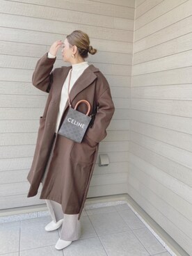 「ECRIRE（エクリール）のアイテム（チェスターコート）」を使った、makikiさん（レディース・158cm）の秋コーディネート