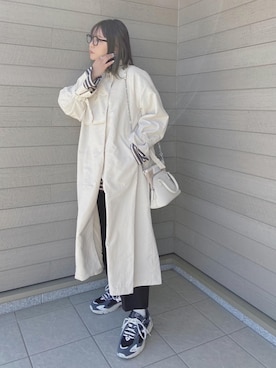 「マルジェラ」｜「アイテム（トレンチコート）」を使った、makikiさん（レディース・158cm）の冬コーディネート