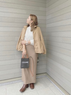 「feepur（フェピュール）のアイテム（スカート）」を使った、makikiさん（レディース・158cm）の秋コーディネート