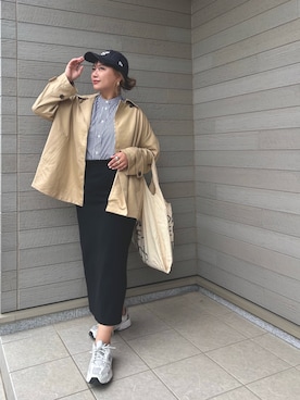 「アイテム（トレンチコート）」を使った、makikiさん（レディース・158cm）の秋コーディネート