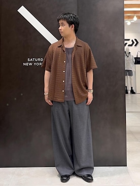 「Saturdays NYC（サタデーズ ニューヨークシティ ）のVenice Rib Tank（タンクトップ、グレー系）」を使った、kippeiさん（メンズ・170cm）の春コーディネート