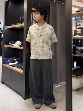 「Saturdays NYC（サタデーズ ニューヨークシティ ）のCanty Aloha SS Shirt（シャツ/ブラウス、ホワイト系）」を使った、kippeiさん（メンズ・170cm）の夏コーディネート