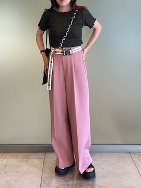 「メロートップス」｜「アイテム（サンダル）」を使った、yukiさん（レディース・156cm）の夏コーディネート