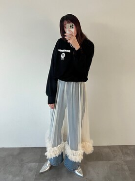「Adoon plain（アドーンプレーン）のアイテム（トップス）」を使った、yukiさん（レディース・156cm）の冬コーディネート