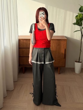 「kutir（クティール）のアイテム（パンツ）」を使った、yukiさん（レディース・156cm）の春コーディネート