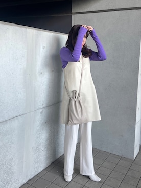 「レザーワンピース」｜yukiさん（レディース・156cm）の冬コーディネート