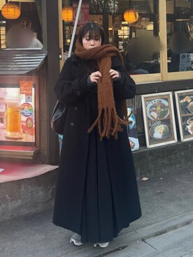 「マフラーぐるぐる」｜「アイテム（その他アウター）」を使った、yukiさん（レディース・156cm）の冬コーディネート