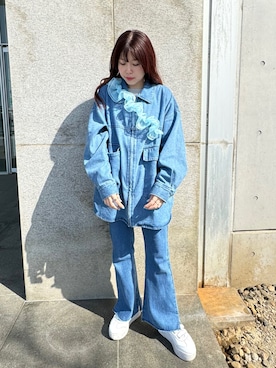 「apres jour mignon（アプレジュールミニョン）のアイテム（ジャケット/アウター）」を使った、yukiさん（レディース・156cm）の春コーディネート