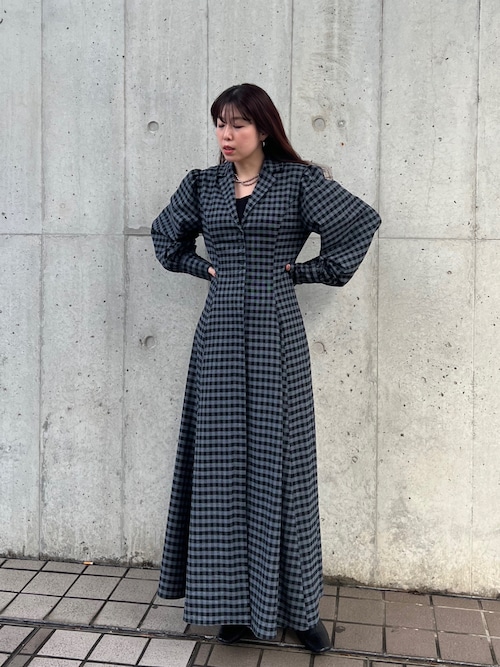 エジック　ドレス　オリーブ Ezick（エジック）の「Jacquard cuffs シアーモードドレス