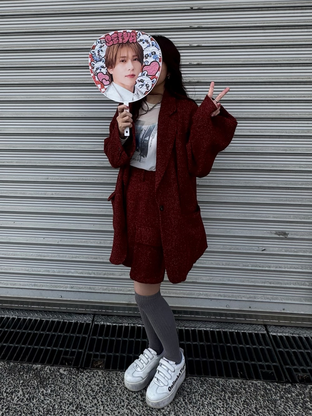 新品未使用タグ付き【mideal】ツイードオーバージャケット　レッド　F 1743605912_1000.jpg