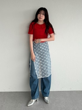 「Adoon plain（アドーンプレーン）のアイテム（トップス）」を使った、yukiさん（レディース・156cm）の夏コーディネート