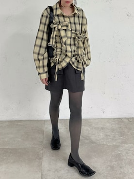 「kutir（クティール）のアイテム（シャツ/ブラウス）」を使った、yukiさん（レディース・156cm）の冬コーディネート