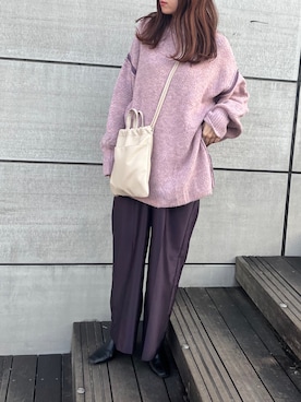 「スクエアトゥ」｜「アイテム（その他）」を使った、yukiさん（レディース・156cm）の冬コーディネート