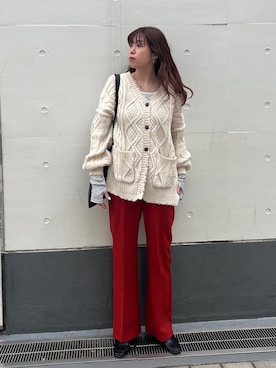 「スクエアトゥ」｜「アイテム（スラックス）」を使った、yukiさん（レディース・156cm）の冬コーディネート
