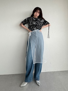「Adoon plain（アドーンプレーン）のアイテム（トップス）」を使った、yukiさん（レディース・156cm）の夏コーディネート