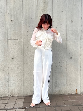 「Adoon plain（アドーンプレーン）のアイテム（パンツ）」を使った、yukiさん（レディース・156cm）の夏コーディネート