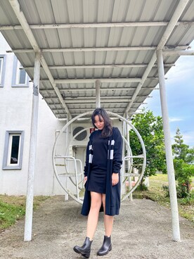 「NET（ネット）のアイテム（ナイロンジャケット）」を使った、Sonia Huangさん（レディース・155cm）の秋コーディネート
