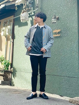 「スナップ」｜「アイテム（ジャケット/アウター）」を使った、jaepil leeさん（メンズ・175cm）の秋コーディネート