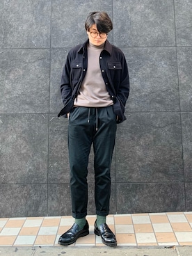 「H&M（エイチ・アンド・エム）のアイテム（ローファー）」を使った、jaepil leeさん（メンズ・175cm）の秋コーディネート
