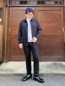 「H&M（エイチ・アンド・エム）のアイテム（ローファー）」を使った、jaepil leeさん（メンズ・175cm）の秋コーディネート