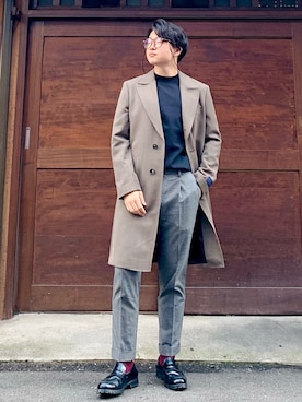 「H&M（エイチ・アンド・エム）のアイテム（ローファー）」を使った、jaepil leeさん（メンズ・175cm）の秋コーディネート