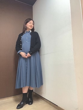 「アイテム（ワンピース/ドレス）」を使った、玲央さん（レディース・160cm）の秋コーディネート