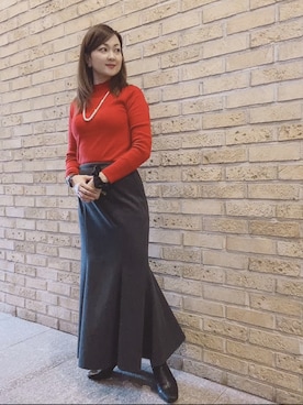 「お仕事スタイル」｜「アイテム（ライダースジャケット）」を使った、玲央さん（レディース・160cm）の秋コーディネート