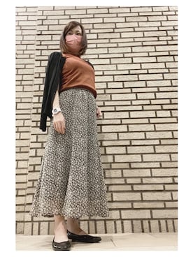 「M.deux（エムドゥ）のアイテム」を使った、玲央さん（レディース・160cm）の秋コーディネート