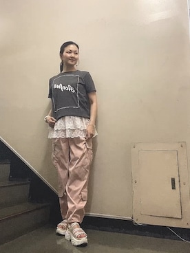 「アイテム（ピアス（両耳用））」を使った、玲央さん（レディース・160cm）の夏コーディネート