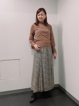 「H&M（エイチ・アンド・エム）のアイテム（ライダースジャケット）」を使った、玲央さん（レディース・160cm）の秋コーディネート