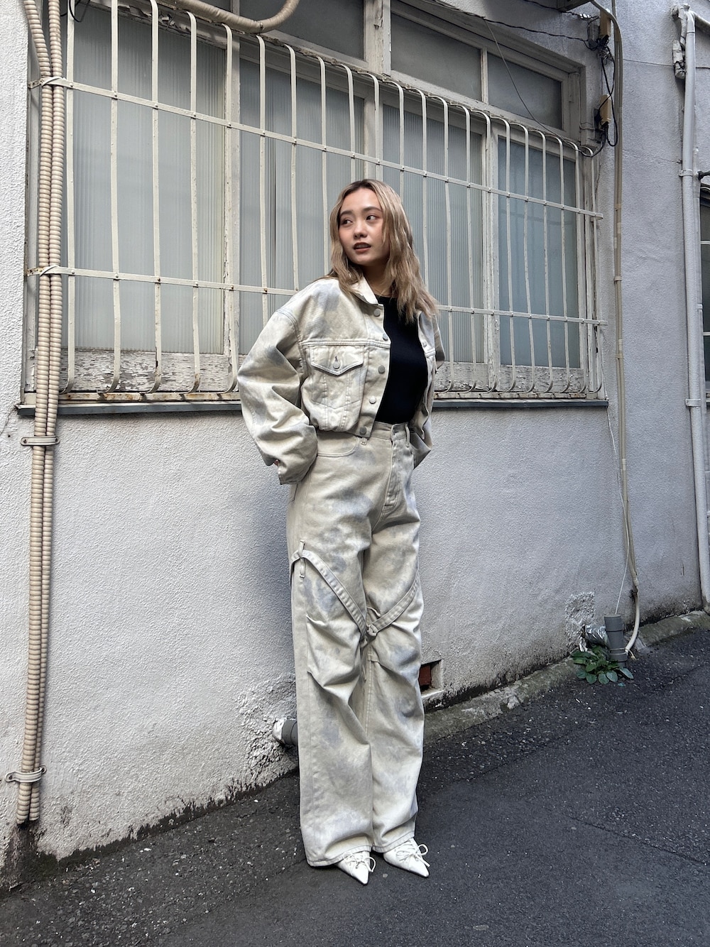 エモダ　デニム　上下セット　セットアップ EMODA - EMODA デニム セットアップ ビスチェ ジーンズの通販 by