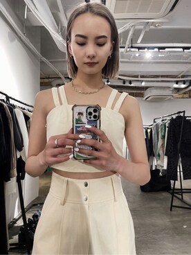 「EMODA（エモダ）のアイテム（その他トップス）」を使った、濱田 萌衣(EMODA)さん（レディース・162cm）の春コーディネート