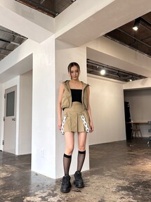 EMODA Dickies プリーツタイミニスカート TCツイル EMODA Dickies エモダ スカート プリーツ タイ ミニ スカート 膝