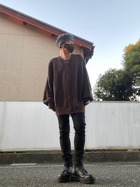 「NO ID.（ノーアイディ）のアイテム（ハンチング/ベレー帽）」を使った、malibuさん（メンズ・163cm）の秋コーディネート