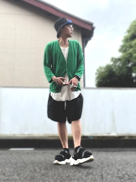「glamb（グラム）のアイテム（帽子）」を使った、malibuさん（メンズ・163cm）の夏コーディネート