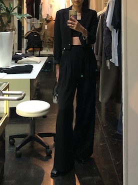 「ショート丈ジャケット」｜「アイテム（アクセサリー）」を使った、めぐさん（レディース・165cm）の秋コーディネート